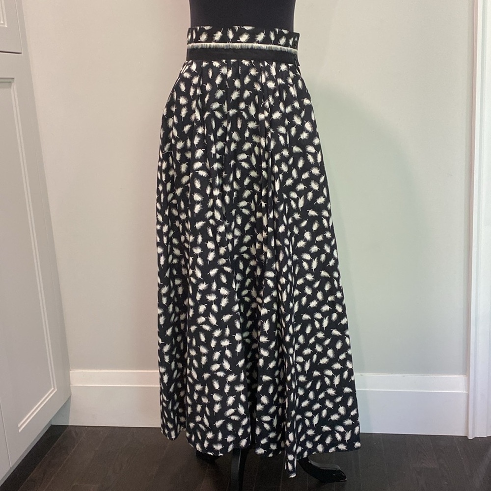 Katja Geiger Black White Cotton A-Line Midi Skirt Size 8 Medium Sweden designed - Picture 4 of 16